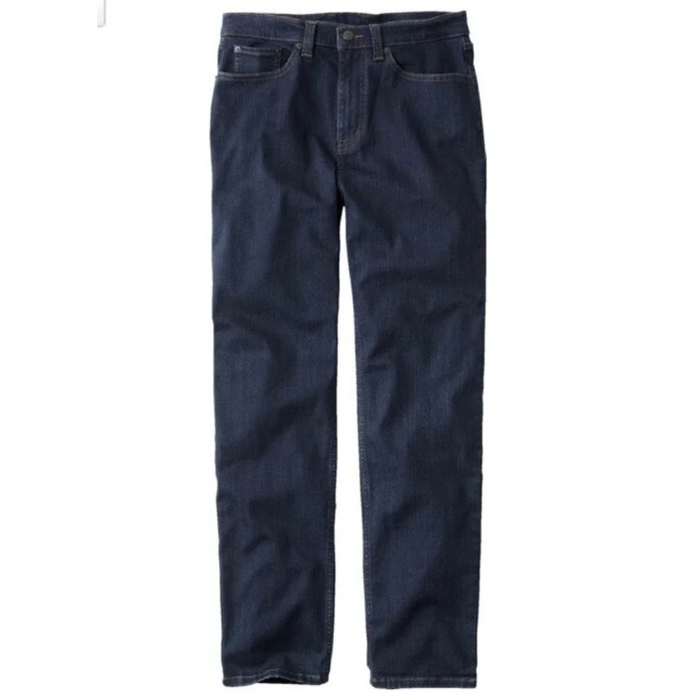 New‎ $79 L.L. Bean Jeans Mens Dark Indigo Denim Classic Fit Straight Leg 44x34